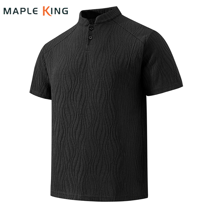Golf Tees - Chemise Henley Homme Texture Écorce 2026