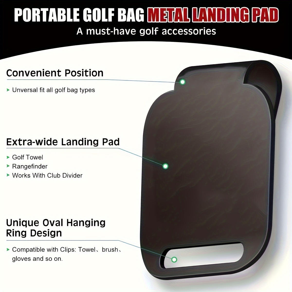 Golf Rangefinder - Tapis d'atterrissage magnétique pour sac de