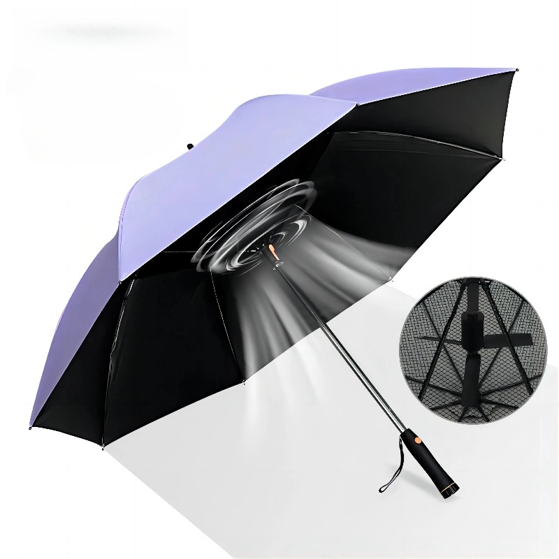 Golf Umbrella Large - Parapluie renforcé à long manche, ventilateur